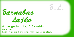 barnabas lajko business card